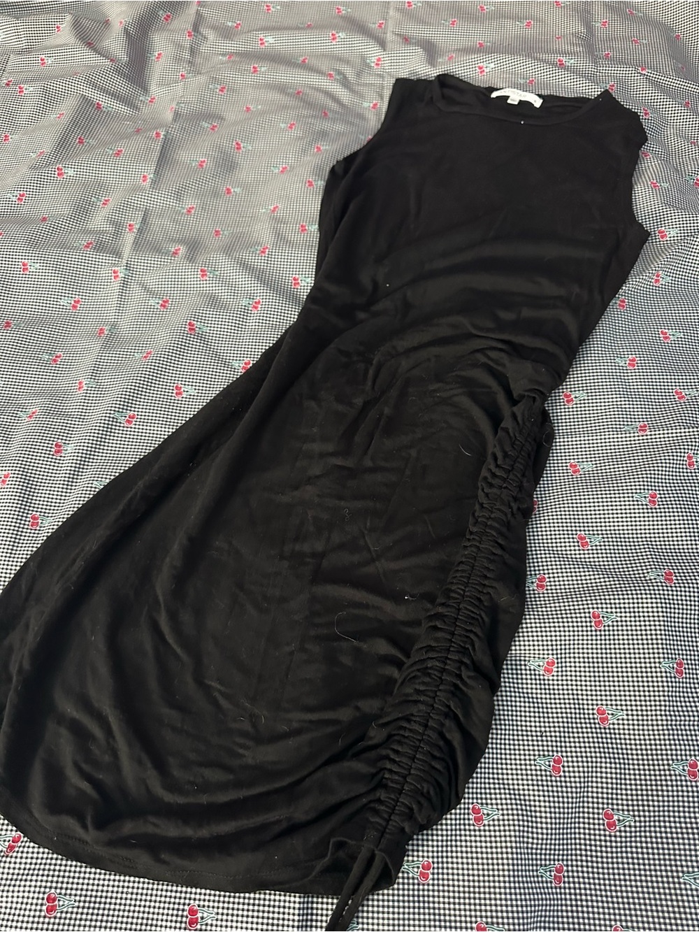 Black Ruched Side Mini Dress - Women